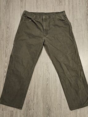 Dickies Men's 38x30 Olive Heavy Duck Workwear Chinos